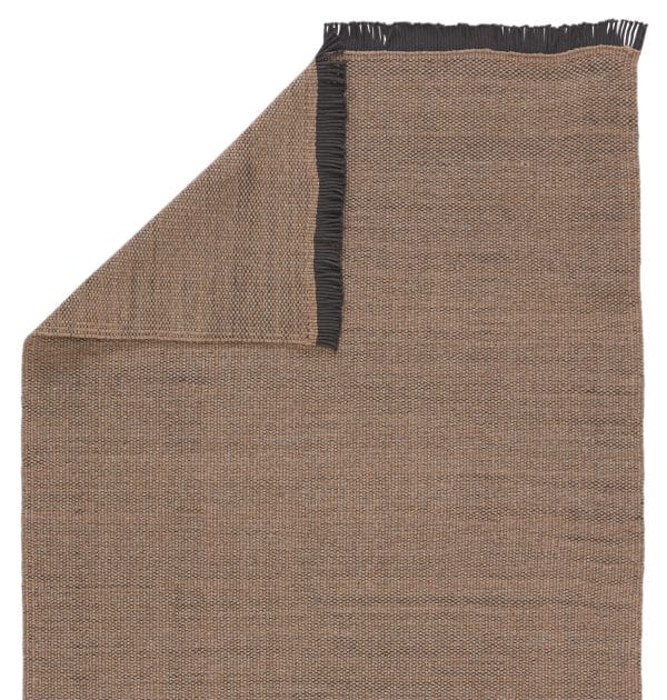Savvy Indoor/ Outdoor Solid Tan/ Black Area Rug (2'X3')