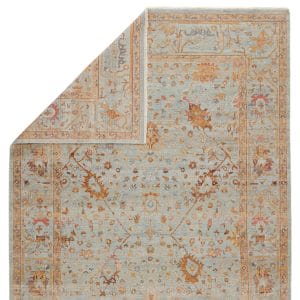 Ballast Hand-Knotted Oriental Light Blue/ Gold Area Rug (6'X9')