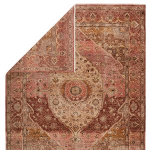 Dynasty Hand-Knotted Medallion Pink/ Brown Area Rug (8'X10')