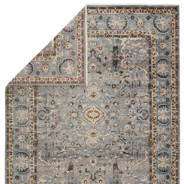 Pendulum Hand-Knotted Medallion Blue/ Brown Area Rug (6'X9')
