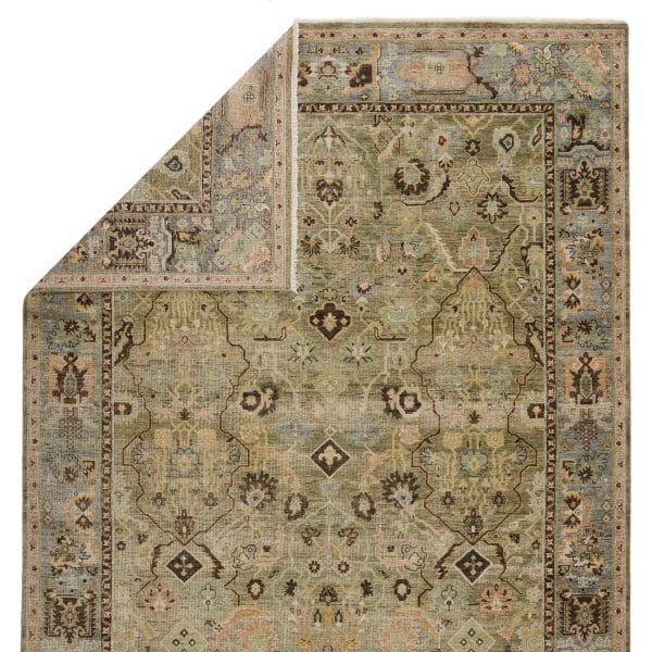 Resonant Hand-Knotted Oriental Green/ Brown Runner Rug (3'X10')