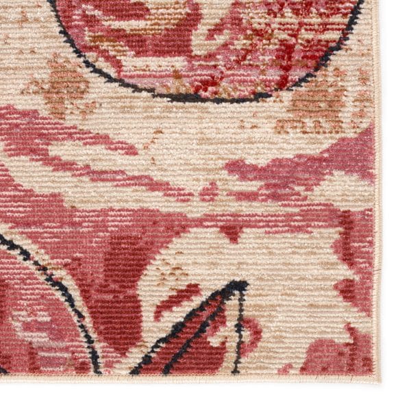Vibe By  Hermione Indoor/ Outdoor Floral Pink/ Beige Runner Rug (2'6"X8')