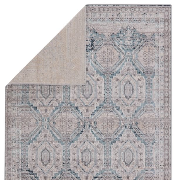 Vibe by  Cabazon Trellis Gray/ Blue Area Rug (7'6"X9'6")