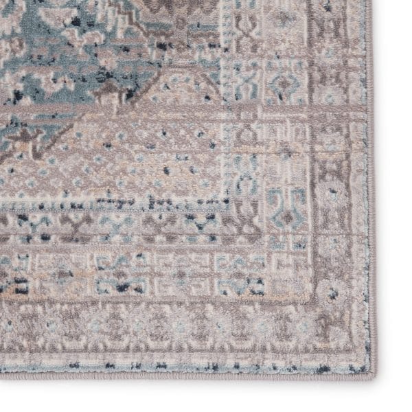 Vibe by  Cabazon Trellis Gray/ Blue Area Rug (7'6"X9'6")