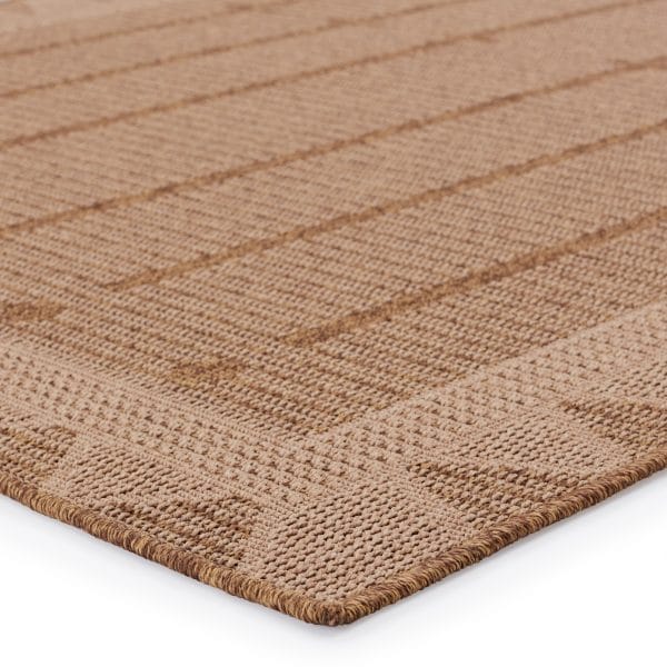 Vibe by  Akamai Indoor/ Outdoor Bordered Beige/ Light Brown Area Rug (4'X6')