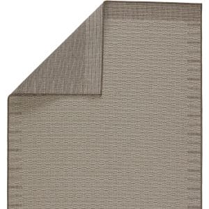 Vibe by  Poerava Indoor/ Outdoor Bordered Gray/ Taupe Runner Rug (2'6"X8')