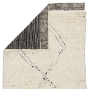 Ephesus Hand-Knotted Geometric Ivory/ Black Area Rug (5'X8')