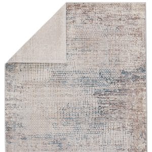 Vibe by  Tolsten Abstract Ivory/ Blue Runner Rug (3'X8')