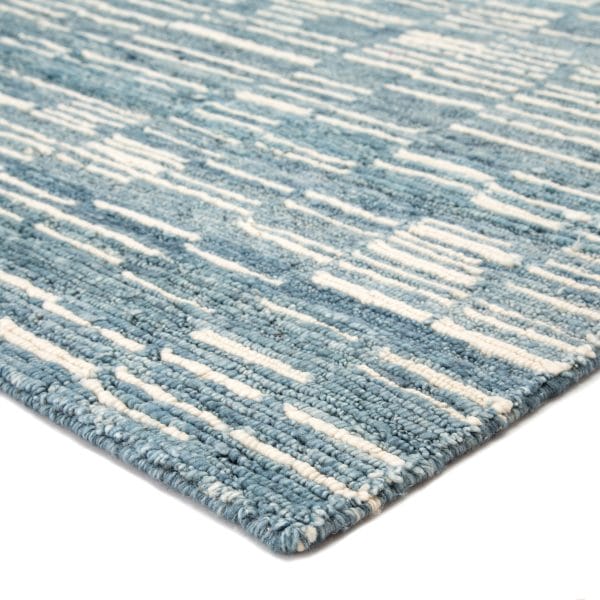 Viso Hand-Knotted Trellis Blue/ White Area Rug (6'X9')