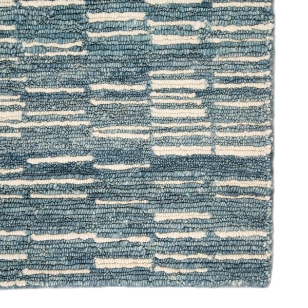 Viso Hand-Knotted Trellis Blue/ White Area Rug (6'X9')