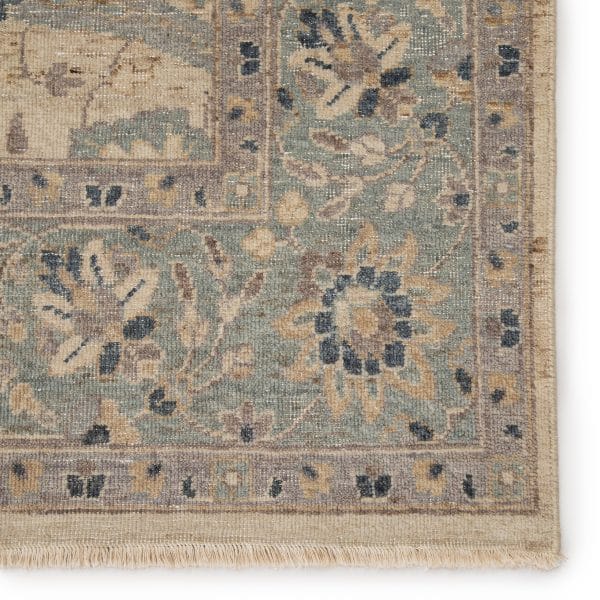 Merey Hand-Knotted Oriental Gray/ Beige Area Rug (8'X10')