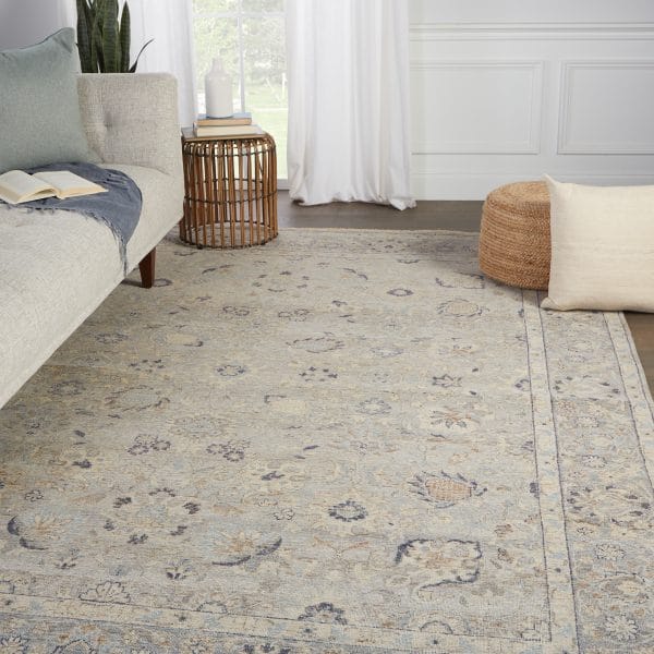 Sahlest Hand-Knotted Oriental Gray/ Beige Area Rug (8'X10')