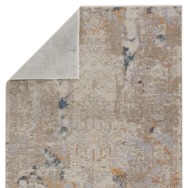Vibe by  Hammon Abstract Gray/ Gold Runner Rug (3'X8')