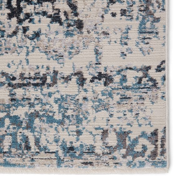 Vibe by  Halston Abstract Gray/ Blue Runner Rug (3'X8')