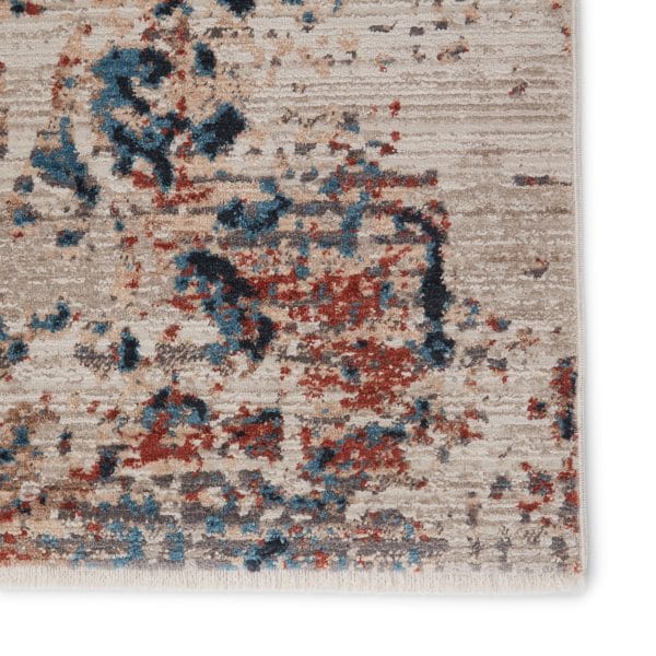 Vibe by  Terrior Abstract Blue/ Red Runner Rug (3'X8')
