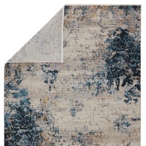 Vibe by  Terrior Abstract Blue/ Gold Runner Rug (3'X8')