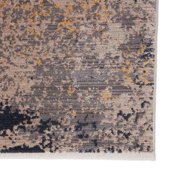 Vibe by  Trevena Abstract Gray/ Gold Runner Rug (3'X8')