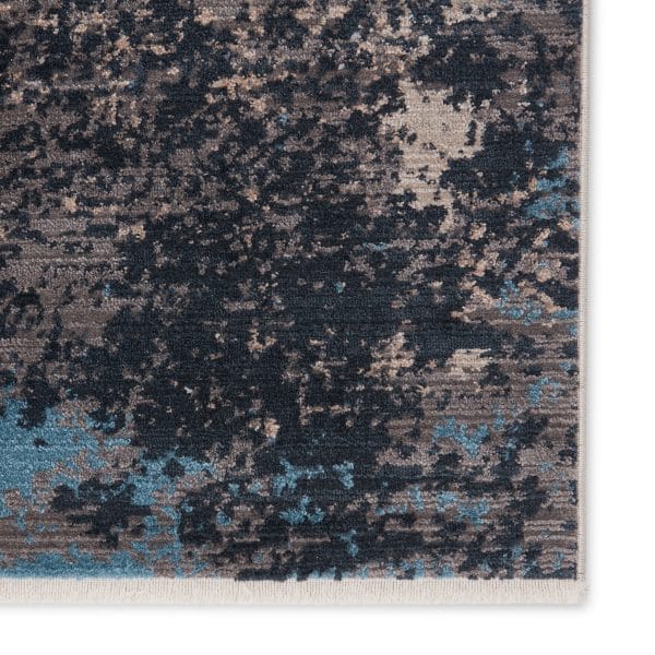 Vibe by  Trevena Abstract Blue/ Gray Runner Rug (3'X8')