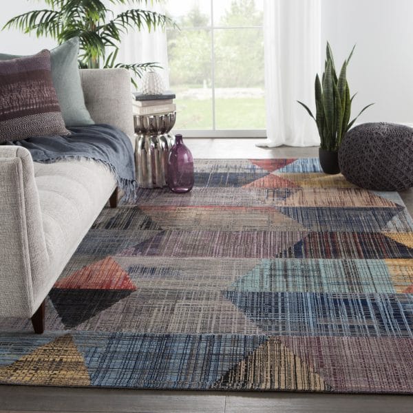 Kavi by  Mauzek Hand-Knotted Abstract Multicolor/ Blue Runner Rug (2'6"X10')