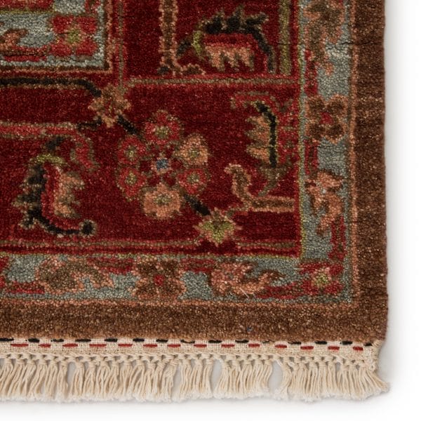 Artemis by  York Hand-Knotted Medallion Red/ Brown Area Rug (6'X9')