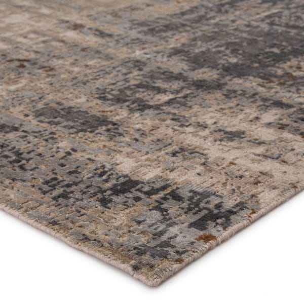 Nadee Hand-Knotted Abstract Gray/ Taupe Runner Rug (2'6"X10')