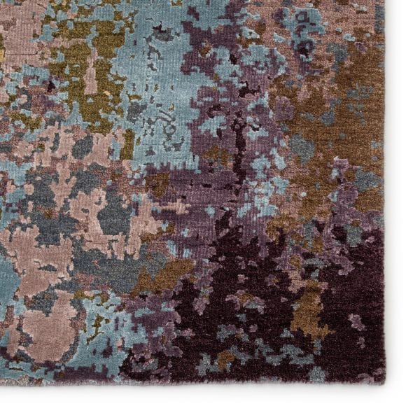 Layer Of Time Hand-Knotted Abstract Multicolor/ Purple Area Rug (8'X10')