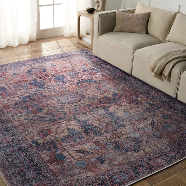 Vibe by  Ainsworth Medallion Blue/ Pink Runner Rug (3'X8')