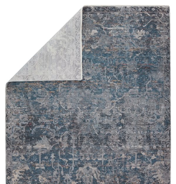 Cicely Floral Blue/ Gray Runner Rug (2'5"X10')