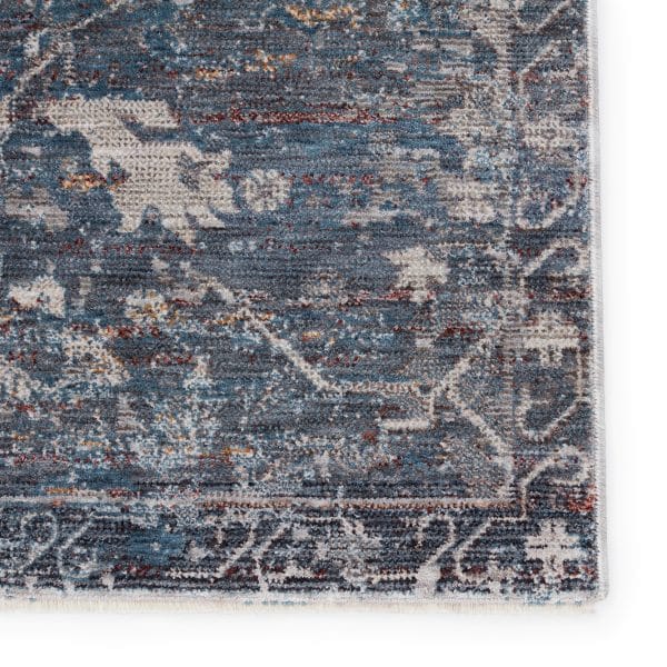 Cicely Floral Blue/ Gray Runner Rug (2'5"X10')