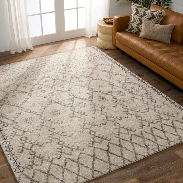 Zola Hand-Knotted Geometric Ivory/ Brown Runner Rug (2'6"X10')